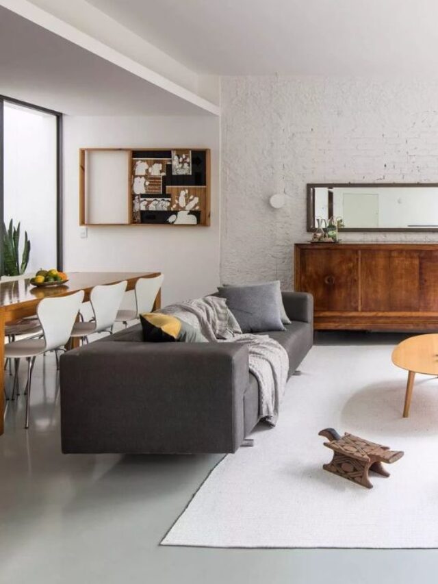 Sala de estar com sala de jantar