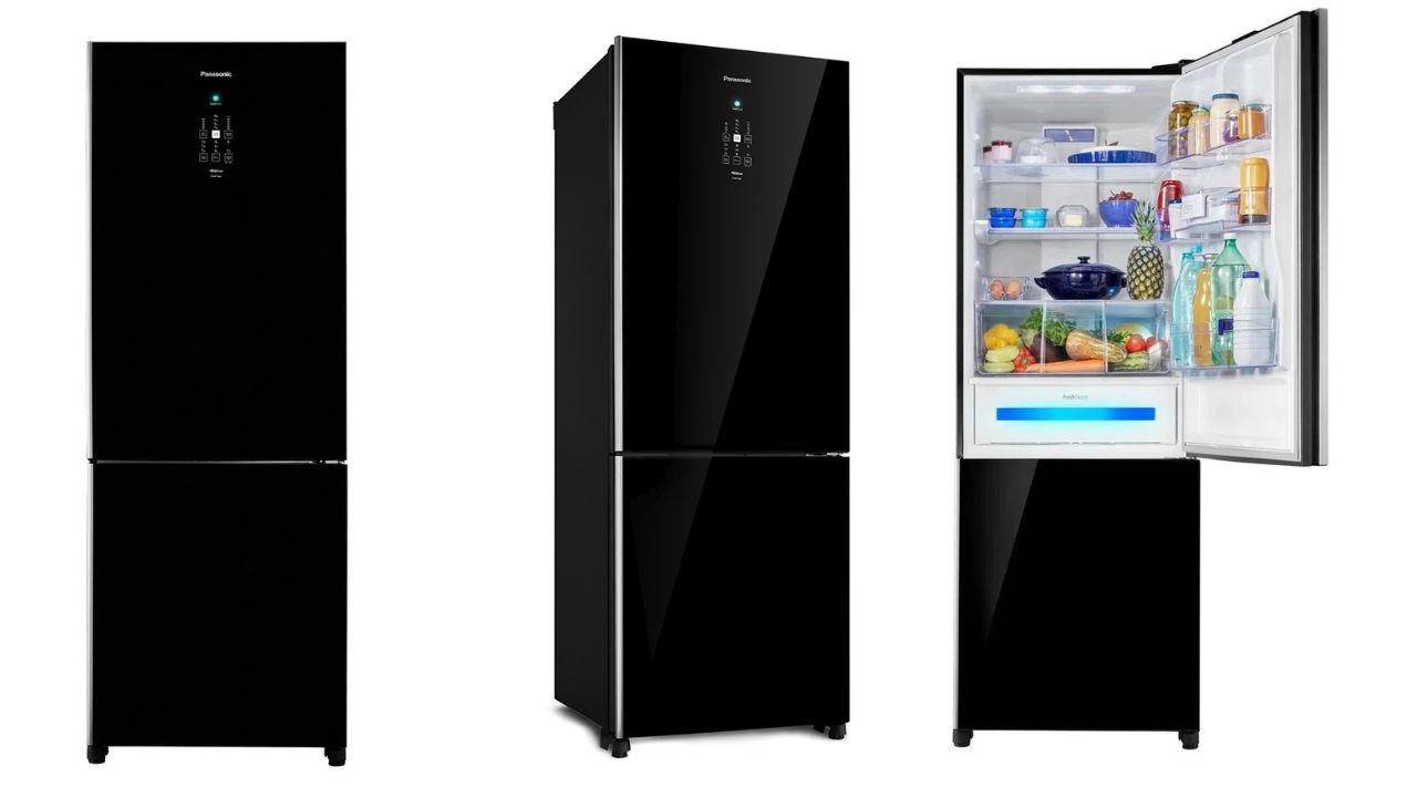 Geladeira Panasonic Frost Free 480L A+++ Black Glass